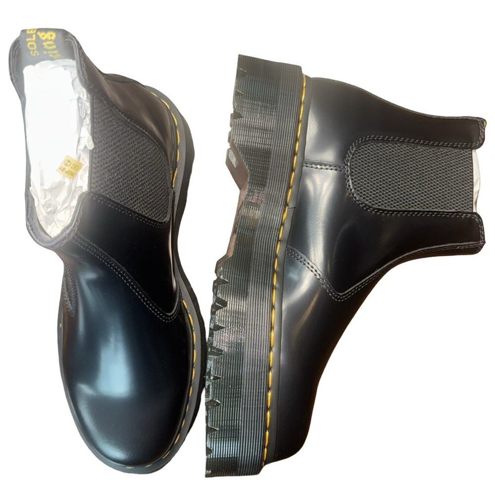 Dr. Martens 2976 Quad Chelsea Boots Black Leather NIB Men’s 10 Women’s 11 - Picture 5 of 13